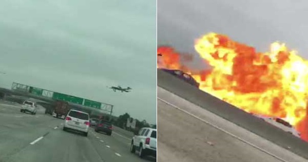 ‘We got a mayday!’ Small plane crashes onto busy Freeway in Orange County