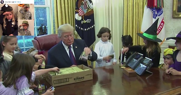 Jokes to Parents: Trump Welcomes Reporters’ Kids to Trick-or-Treat