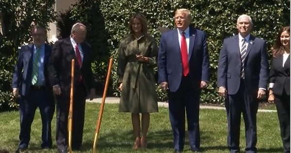 Trump and First Lady Participates in a Tree Planting Ceremony