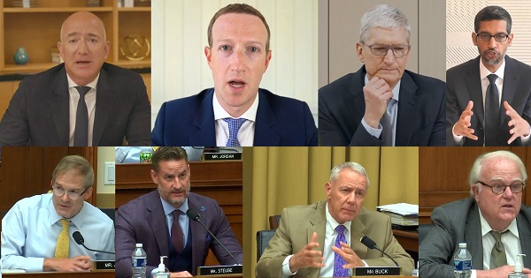 Same Questions Answered by Zuckerberg, Pichai, Bezos & Cook at Antitrust Hearing