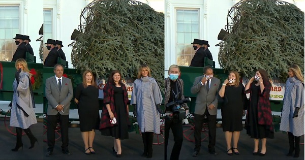 First Lady Melania Trump Receives White House Christmas Tree 2020