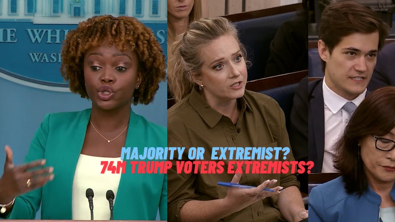 WH: agree with majority, otherwise extremist? would not say if all 74M Trump voters are extremists