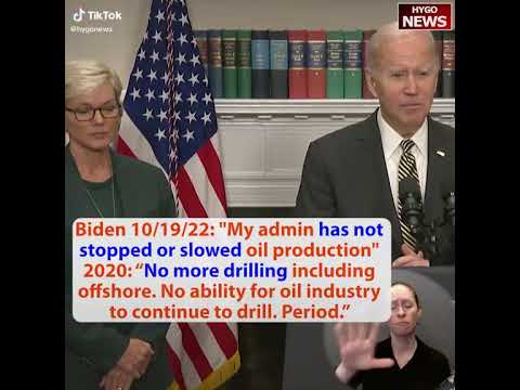 Biden 10/19/22: “My admin has not slowed oil production” but in 2020: No more drilling. No Period