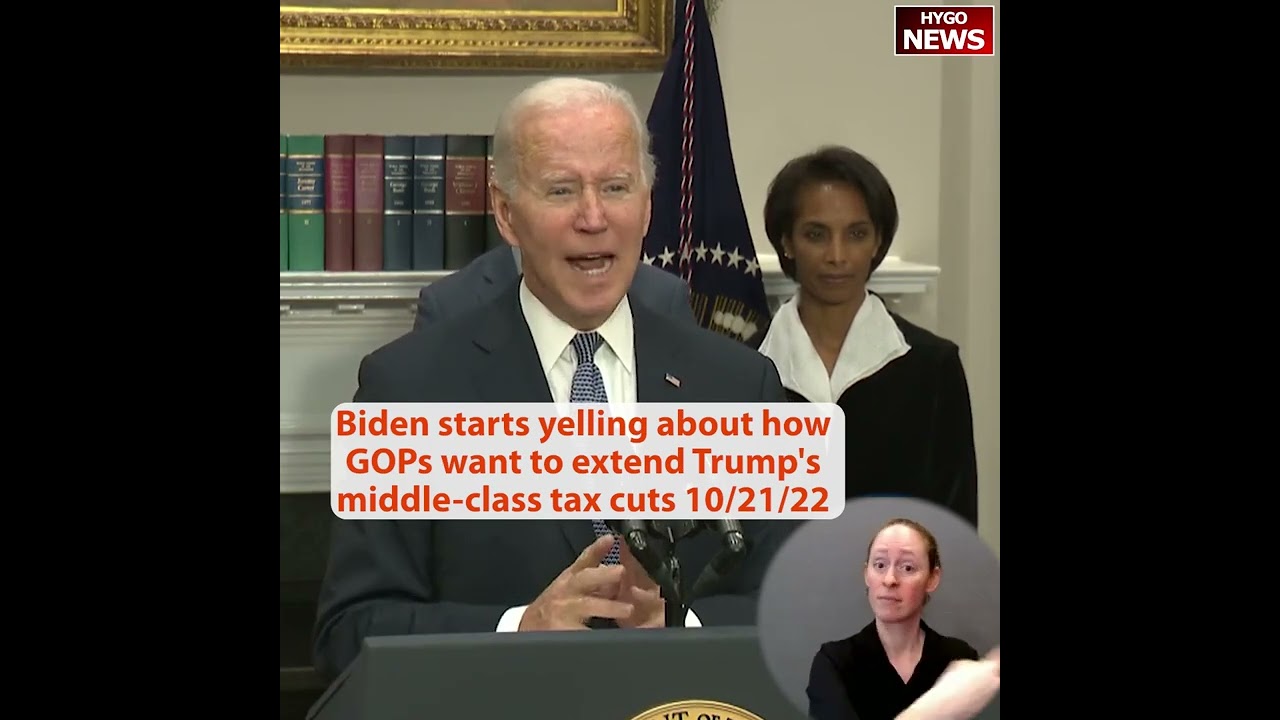 Biden starts yelling about how Republicans want to extend Trump’s middle-class tax cuts