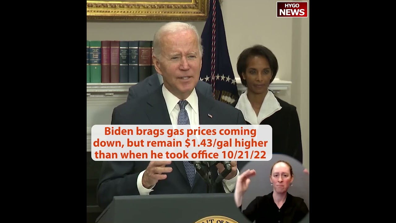 Biden brags gas prices coming down, but remain $1.43/gal higher than when he took office