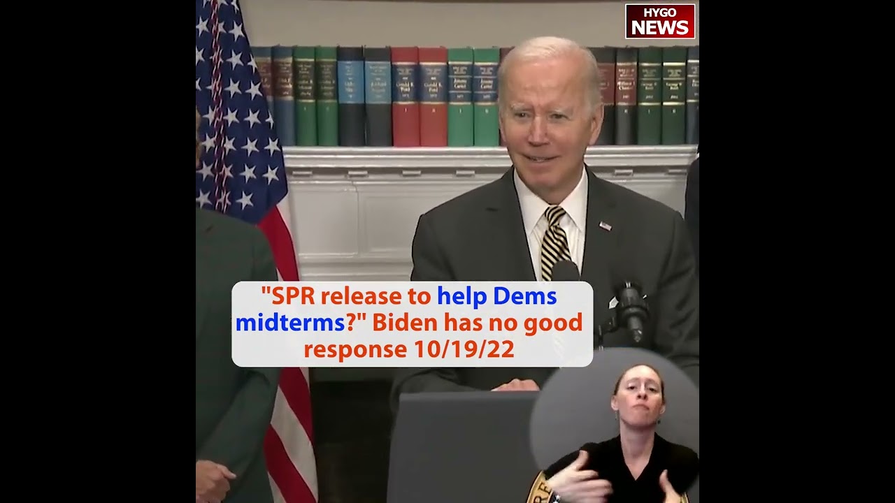 Q: “SPR release to help Dems midterms?” Biden has no good response, it makes sense! doing how long?