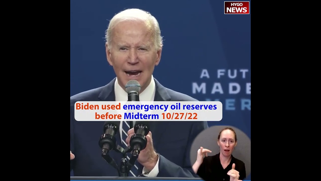 Biden: gas prices down (used emergency reserves before Midterm); Gas over $5 when I took office