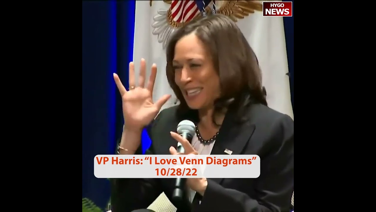 VP Kamala Harris: I love Venn diagrams. I really do. About those three circles, right?