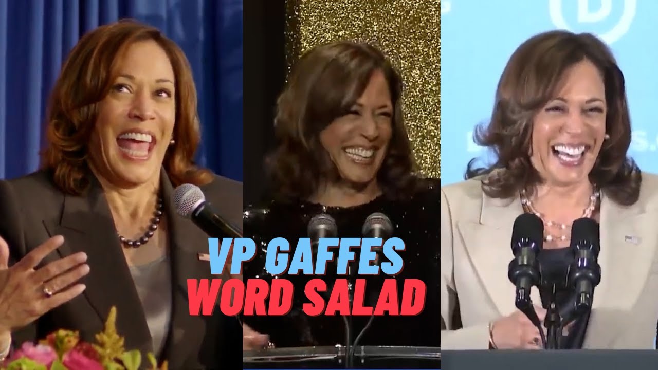 VP Harris gaffes, random word salad, laughs, blather, giggle and viral clips