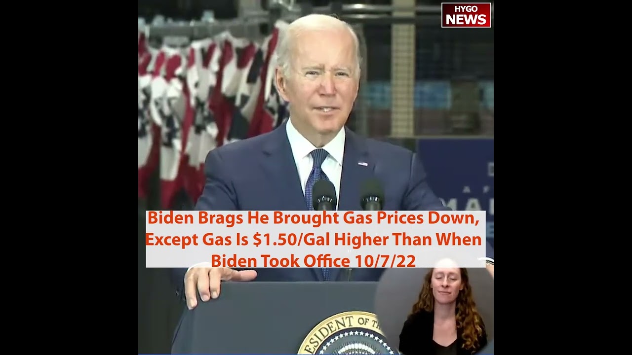 Biden brags brought gas prices down, except gas $1.50 higher than when Biden took office #shorts