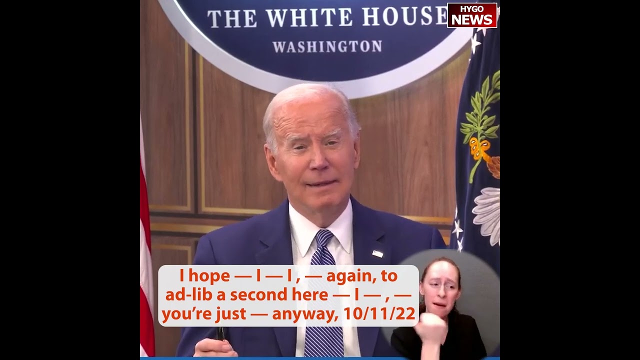 Biden fumbling mumbling: I hope — I — I , — again, to ad-lib a second here — I — , — you — anyway