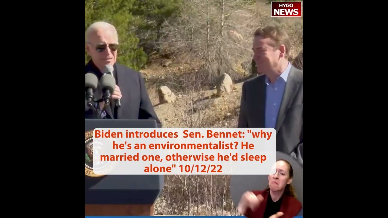 Biden introduces Senator: “why he’s an environmentalist? He married one, otherwise he’d sleep alone”