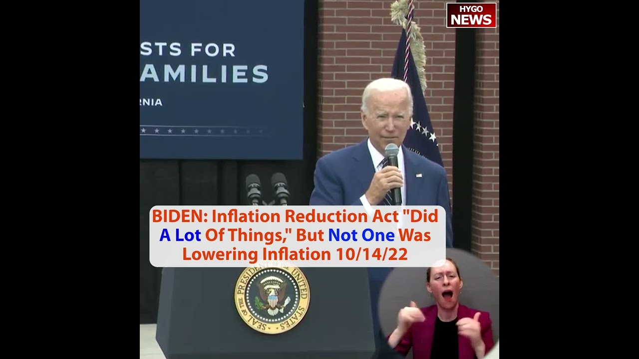 Biden: “Inflation Reduction Act did a lot of things.” But not One was lowering inflation