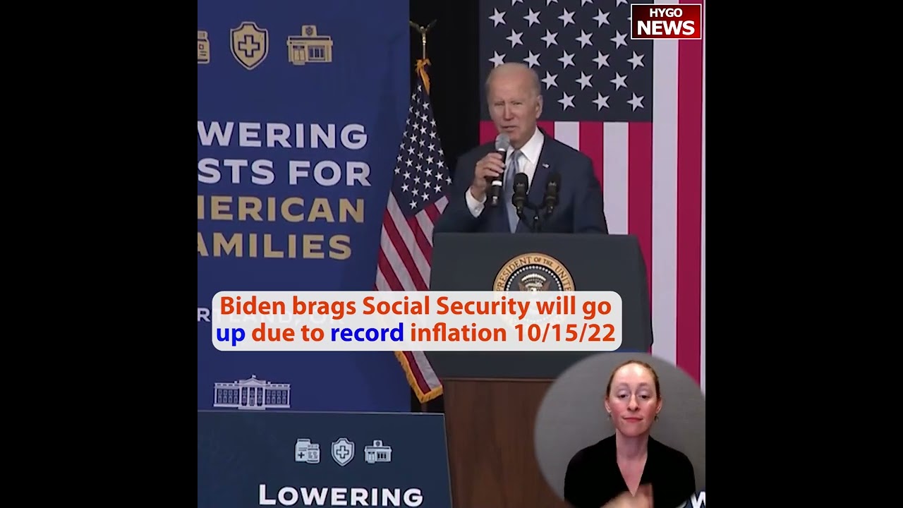 Biden brags & tries to spin Social Security go UP POSITIVE due to RECORD inflation