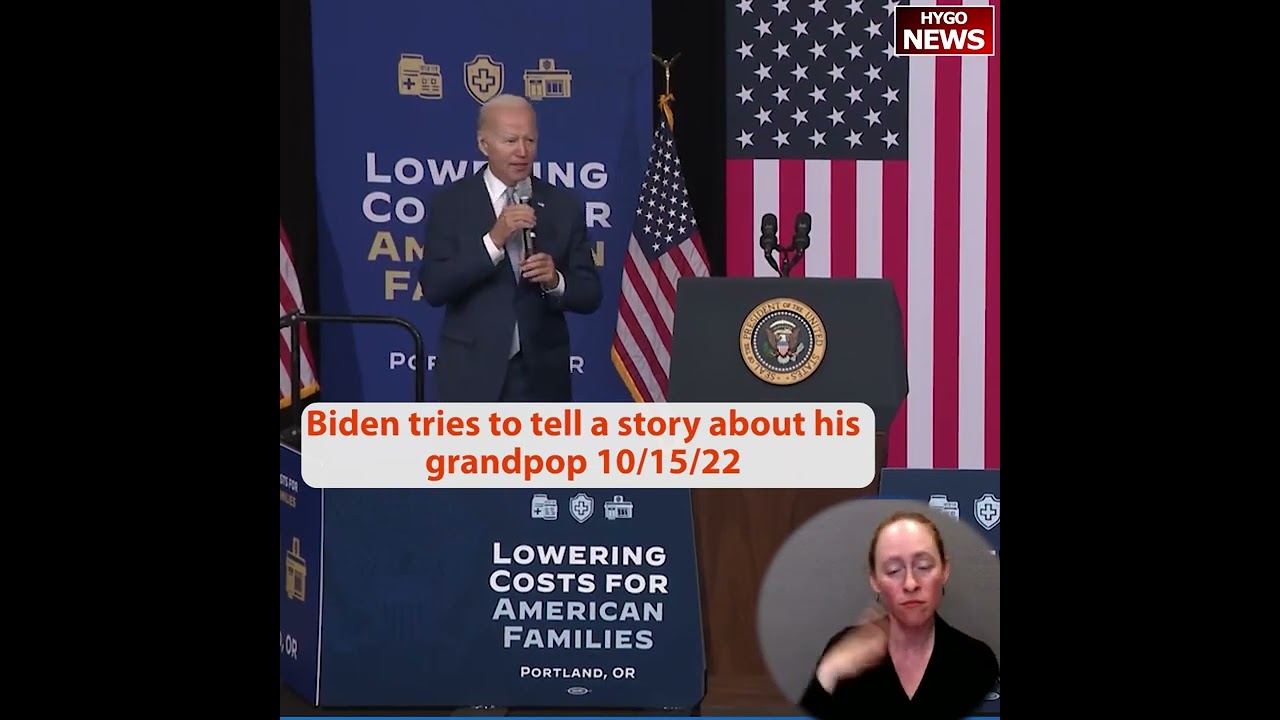 Biden story about his grandpop & began shouting out of no where at the end of his speech