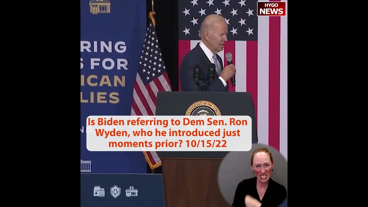 Forgets Name: Is Biden referring to Dem Sen. Ron Wyden, who he introduced just moments prior?