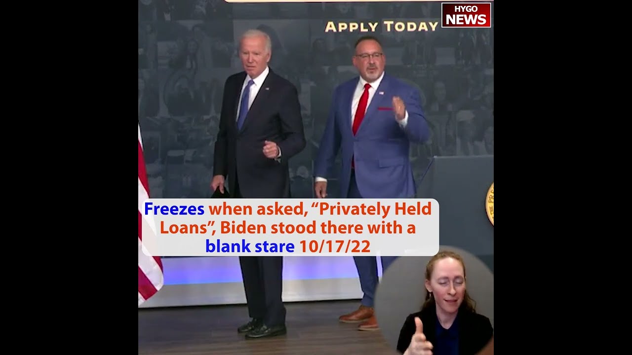 Freezes When Reporter Asks, “Privately Held Loans Eligible?” Biden stood there with a blank stare