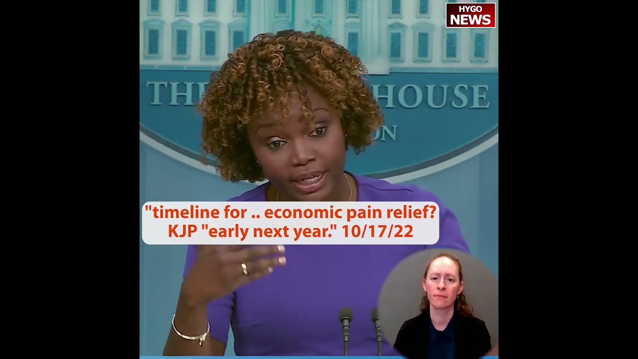 Reporter: “timeline for .. economic pain relief? White House: “early next year.”