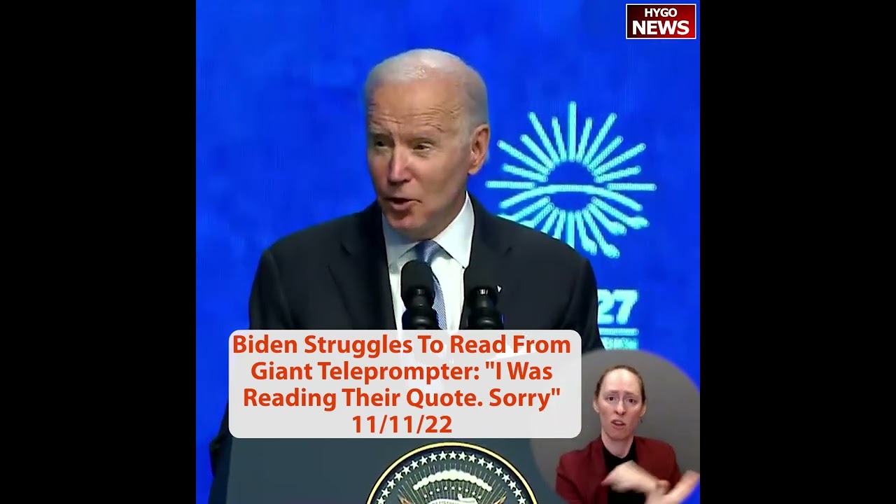 “I was reading their quote. sorry.” Biden struggles to read from giant teleprompter