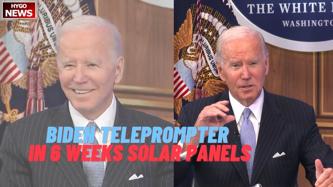 Biden Teleprompter mumble, 6 weeks Inflation Reduction: tax credit solar panels; investigate Twitter