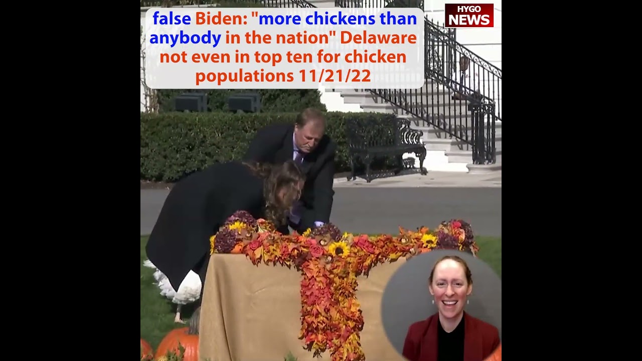 false: Biden claimed Delaware has “more chickens than anybody in the nation” (not even in top 10)