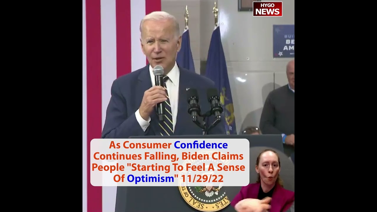 Biden: “People starting to feel a sense of optimism”, as consumer confidence continues falling