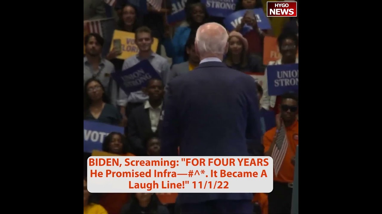 Incoherent Biden screaming: “FOR 4 YEARS He Promised Infra—. It Became A Laugh Line!”