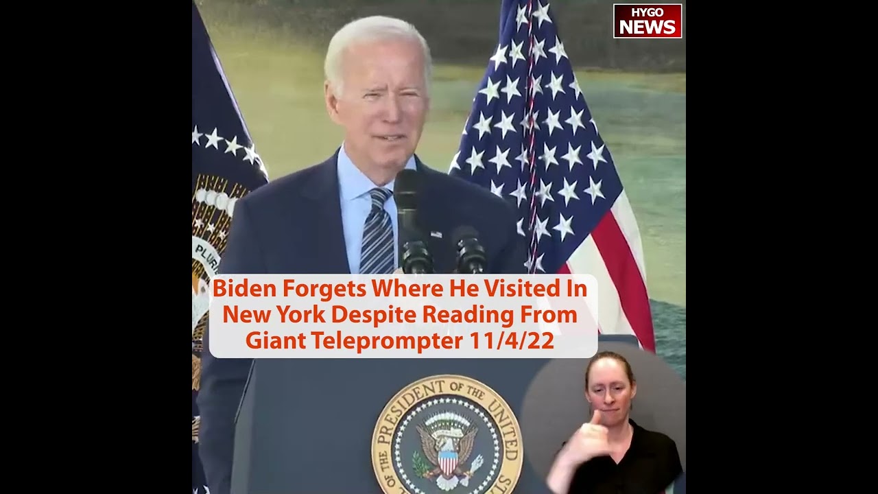 Biden forgets where he visited in New York despite reading from giant teleprompter