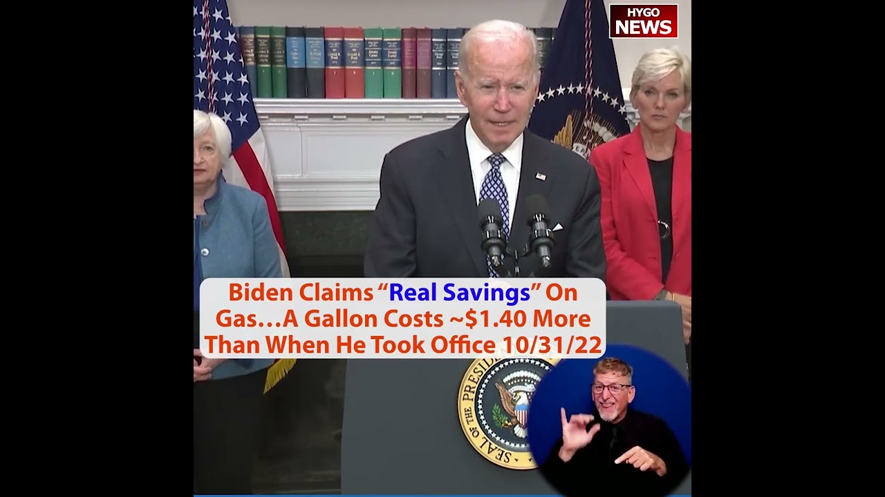 Biden claims “real savings” on gas, $1.40 more than when he took office