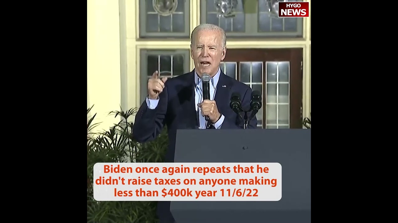 Biden once again repeats that he didn’t raise taxes on anyone making less than $400k year.