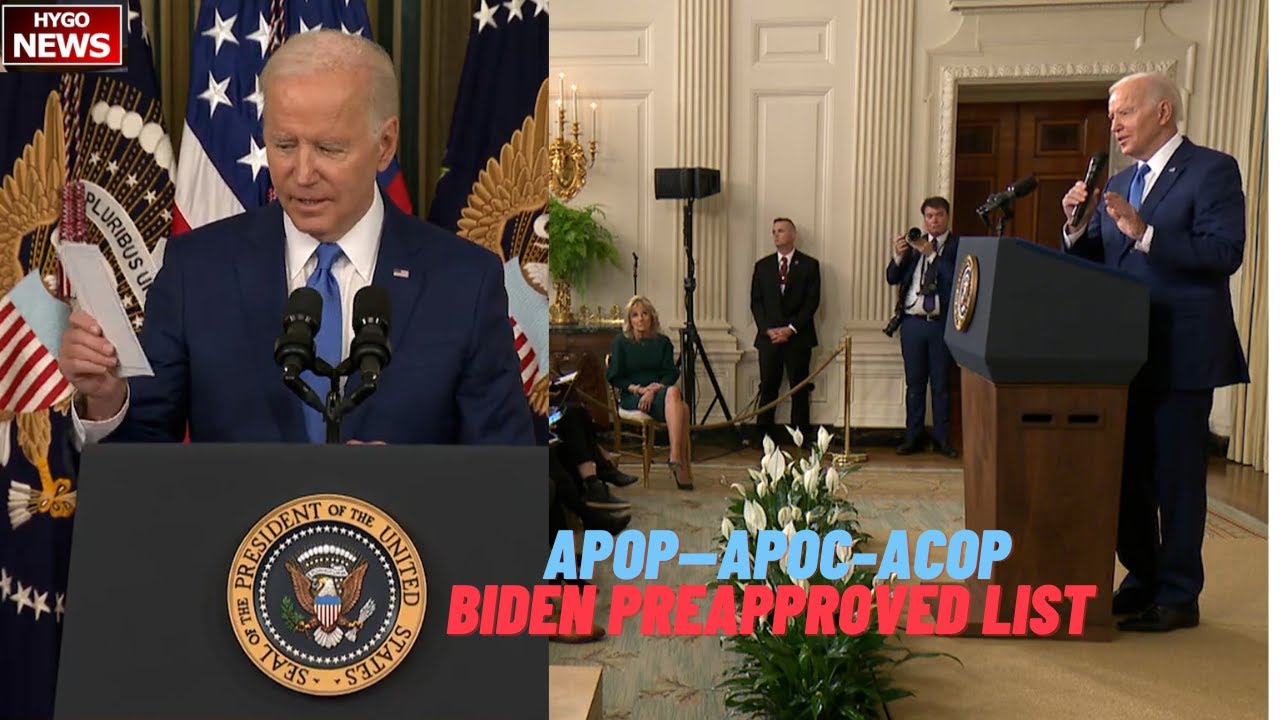 “apop—apoc–acop what just happened? Biden Preapproved List of 10 reporters; Asian affirmative action