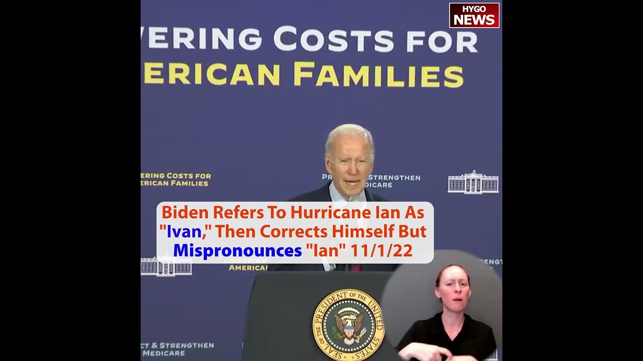 Biden Refers To Hurricane Ian As “Ivan,” Then Corrects Himself But Mispronounces “Ian”