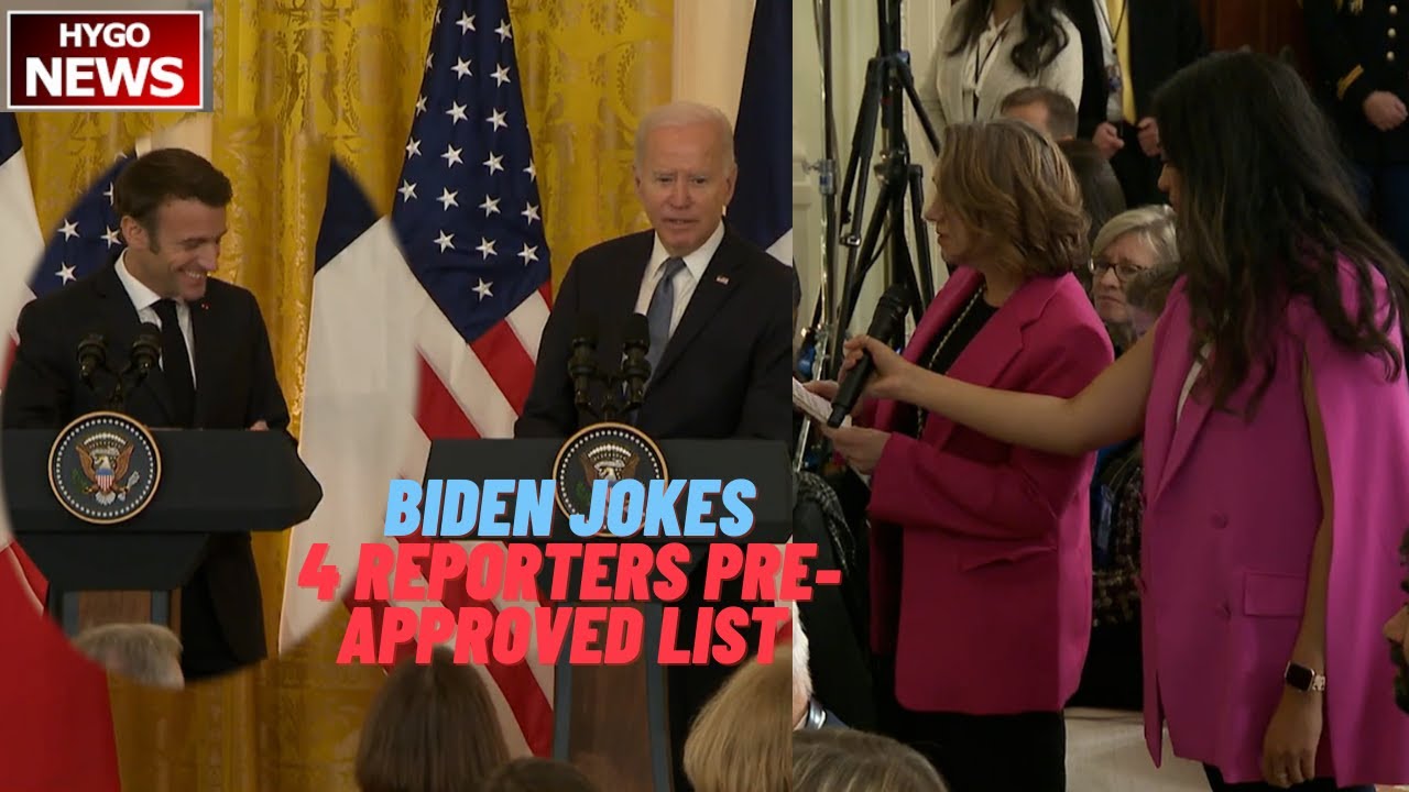 Biden joke lavish state dinner with Macrons, total 4 reporters pre-approved list, GOPs voted against