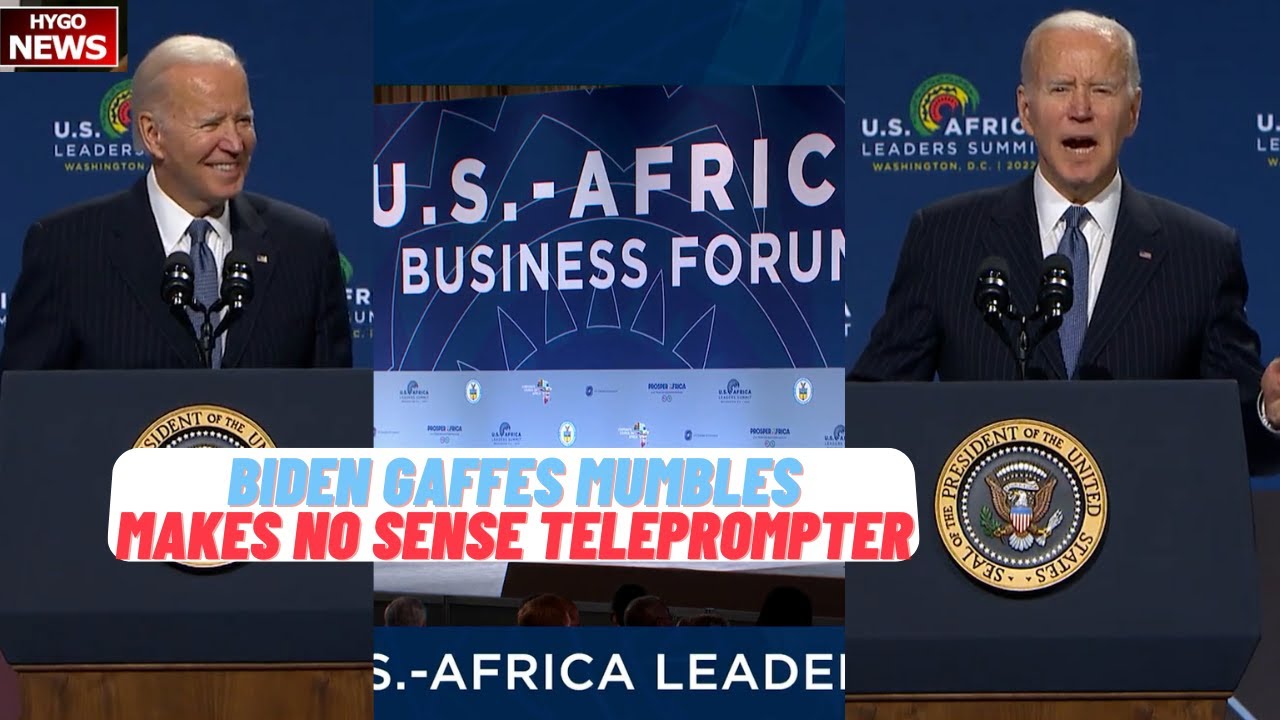 Biden gaffes at US-Africa Leaders Summit, mumbles & makes no sense as he reads from teleprompter