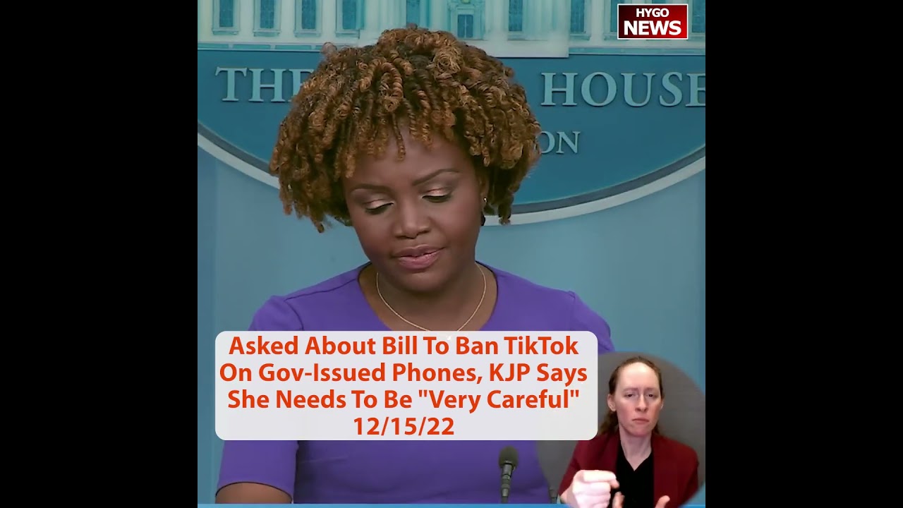 Asked About Bill To Ban TikTok On Gov-Issued Phones, KJP Says She Needs To Be “Very Careful”