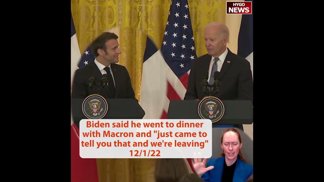 Biden said he went to dinner with Macron & “just came to tell you that we’re leaving”