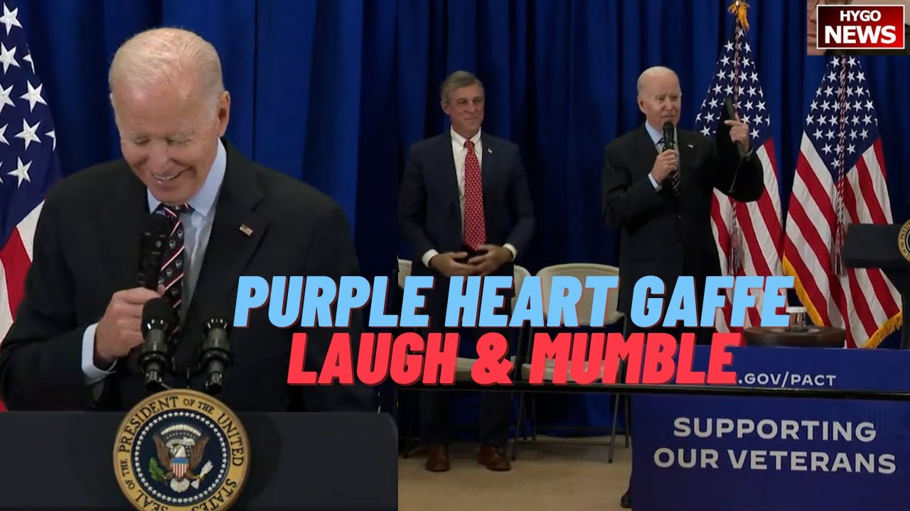 Major Biden Purple Heart gaffe, laugh & mumble, Air Force One, I may be Irish