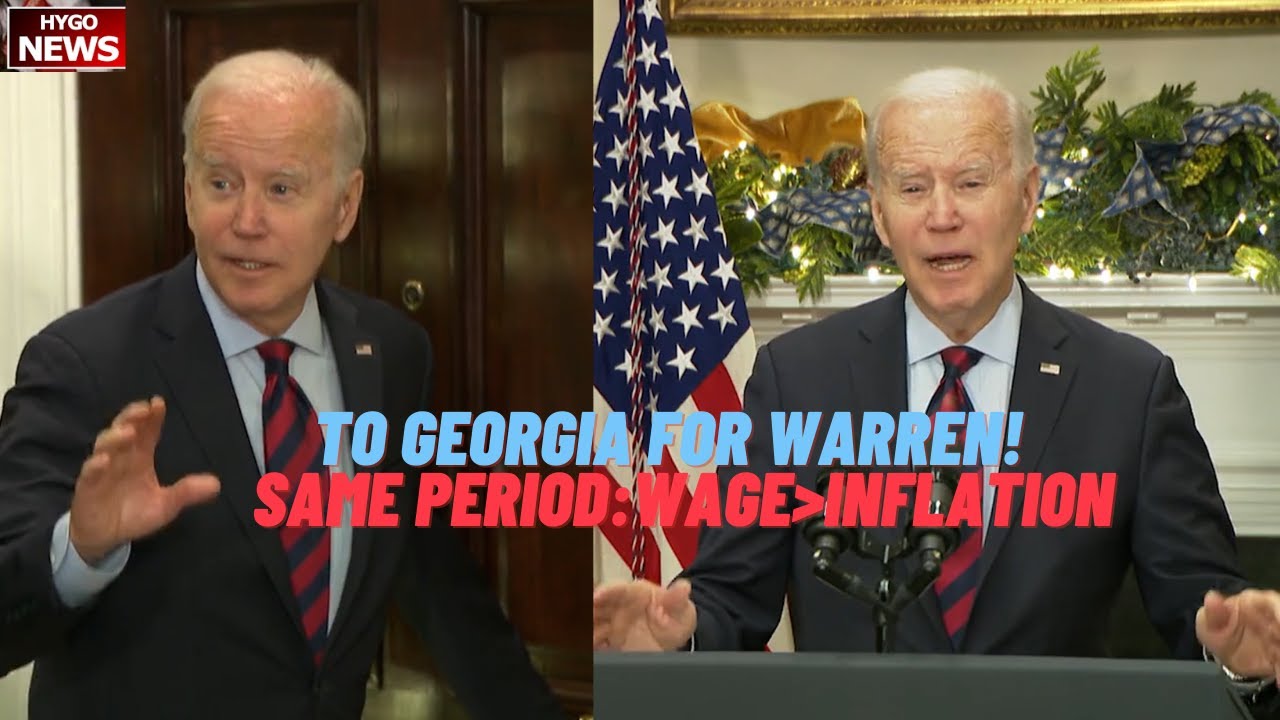 Biden: I’m going to Georgia to help Warren! Gas prices down, same period: wage larger than inflation