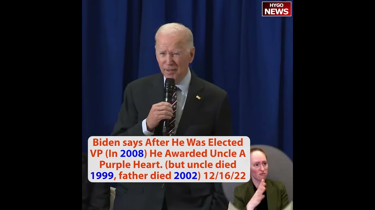 Biden: After Elected VP (In 2008) He Awarded Uncle A Purple Heart. Uncle died 1999, father died 2002