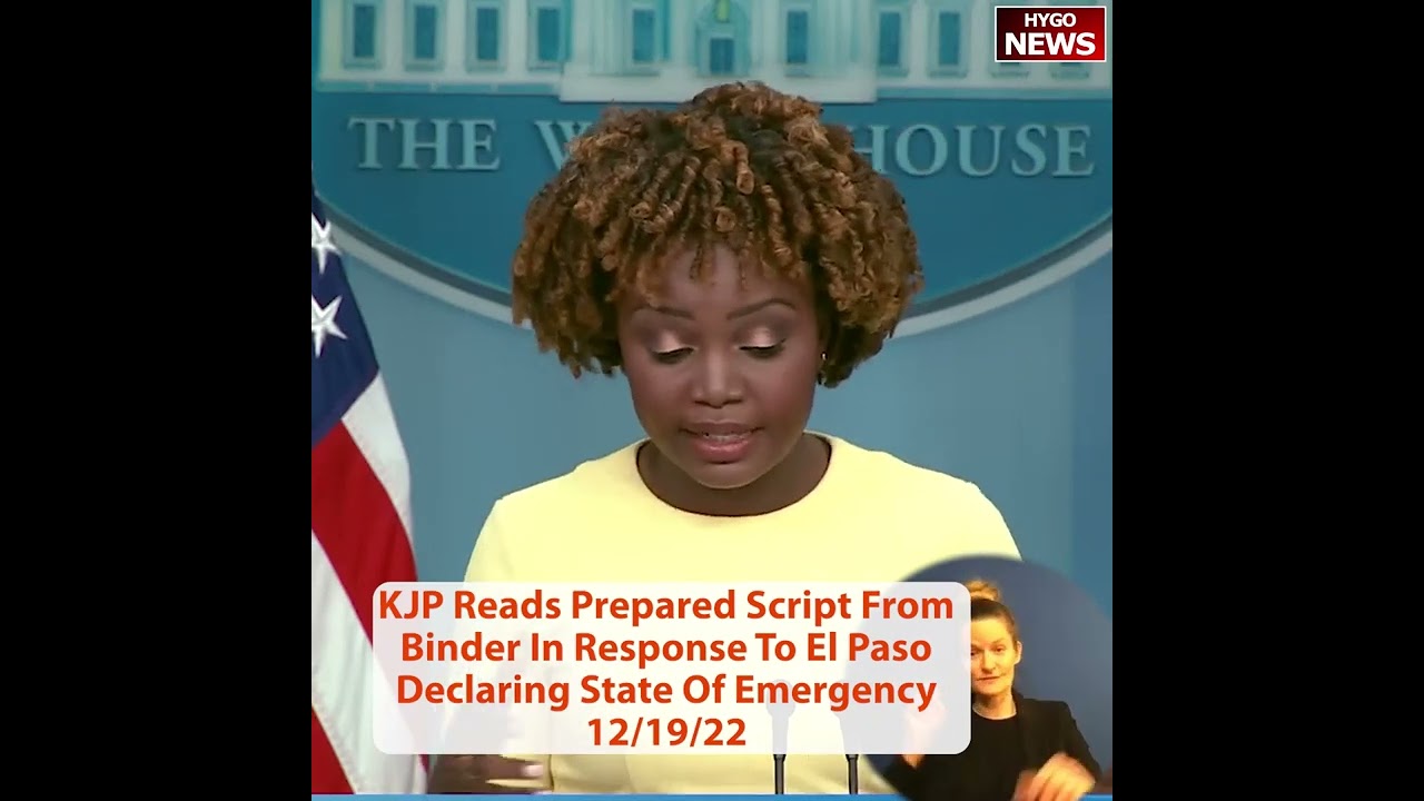 KJP Reads Prepared Script From Binder In Response To El Paso Declaring State Of Emergency, $3.5B