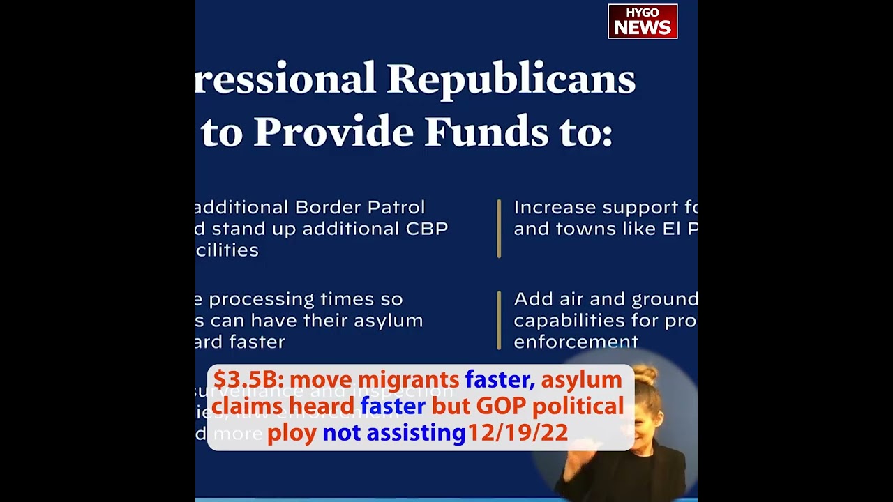 $3.5B: move migrants faster, asylum claims heard faster but GOP political ploy not assisting