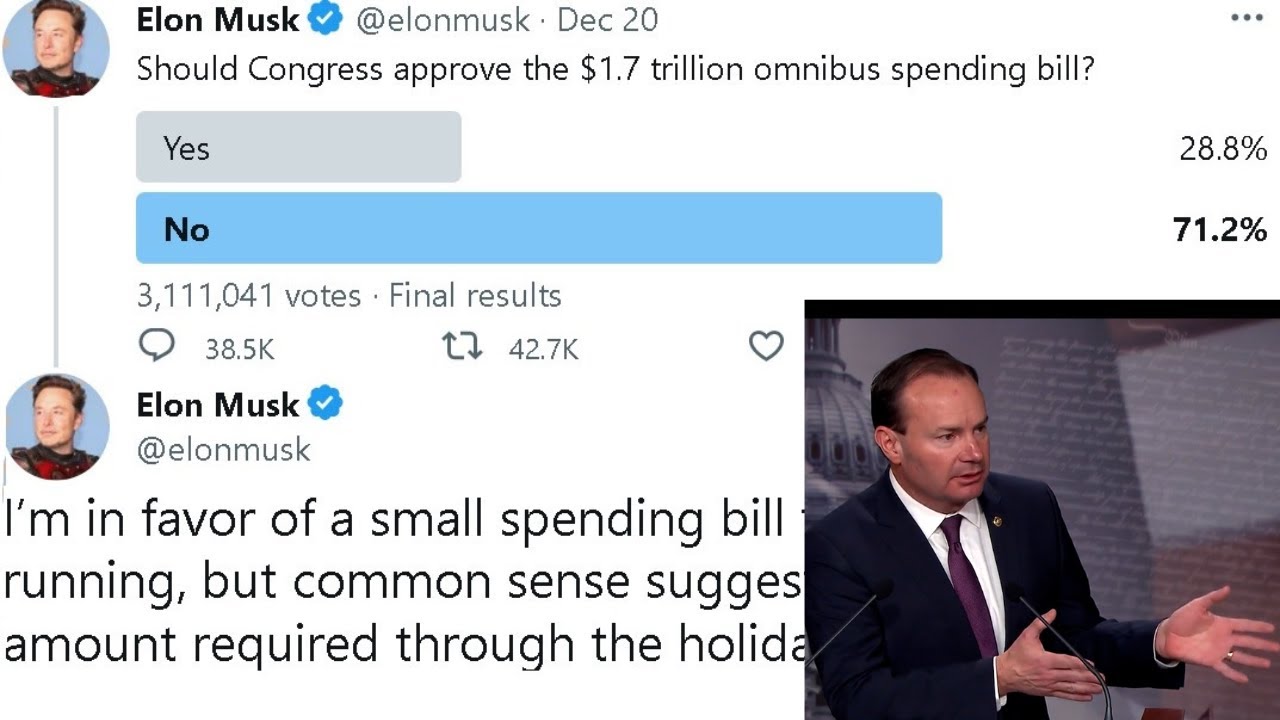 Elon Musk’s poll on $1.7T spending, Pelosi & Dems earmarks, GOPs big win?