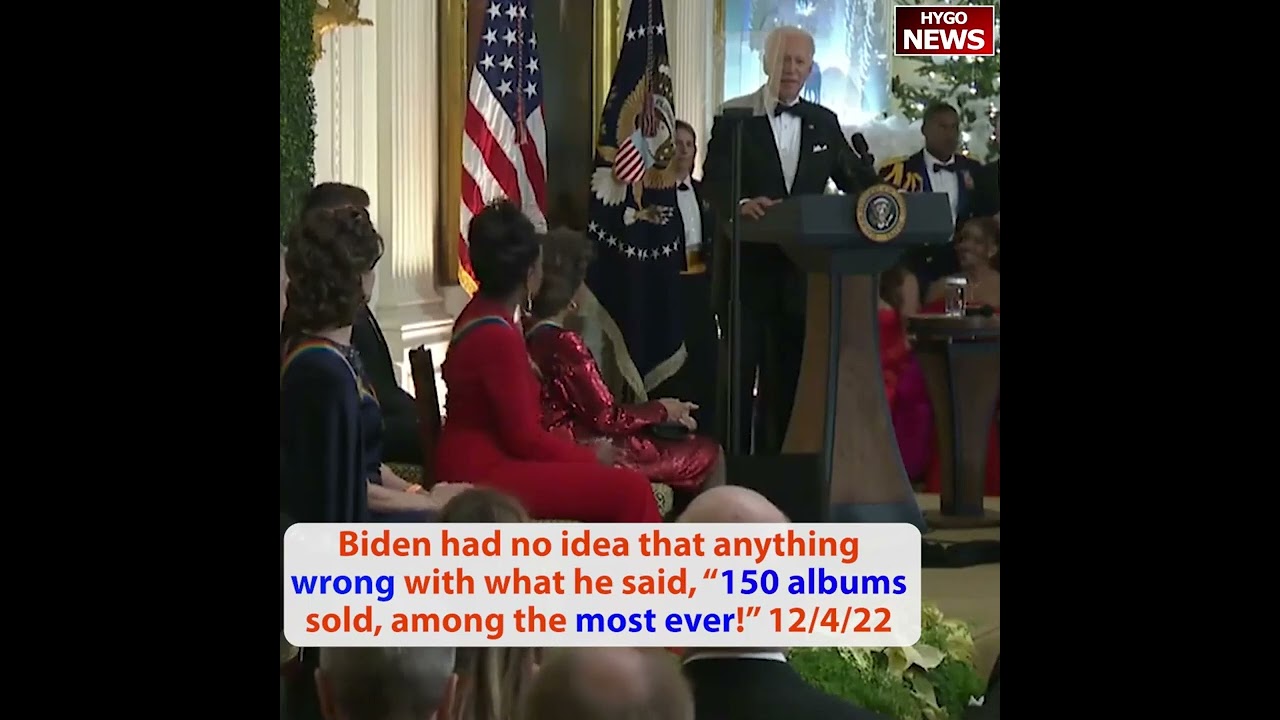 Biden had no idea that anything wrong with what he said, “150 albums sold, among the most ever!”