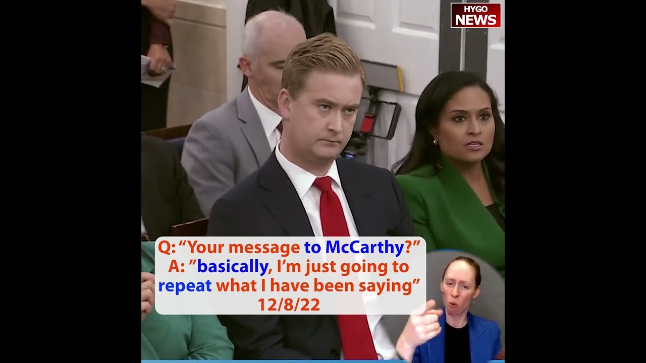 Q: “Your message to McCarthy?”A: ”basically, I’m just going to repeat what I have been saying”