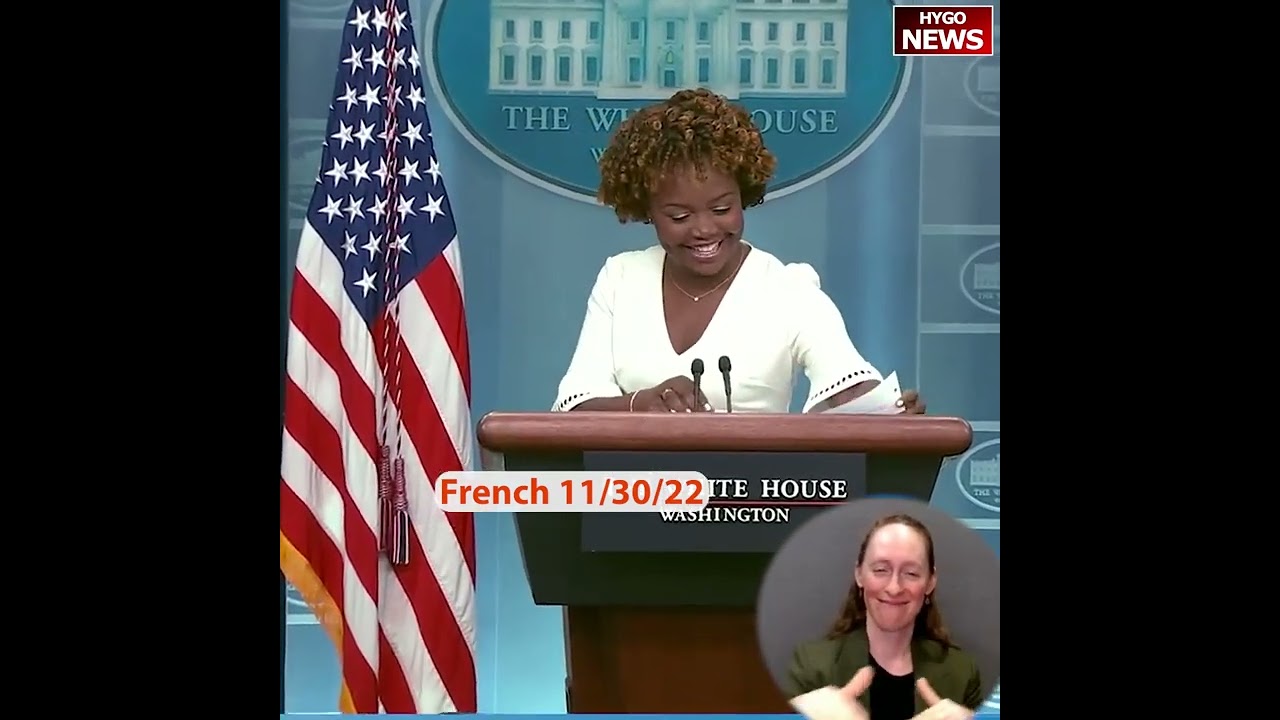 French at White House press briefing: All right. Bonjour. Oh, nice! Okay. Get into the spirit