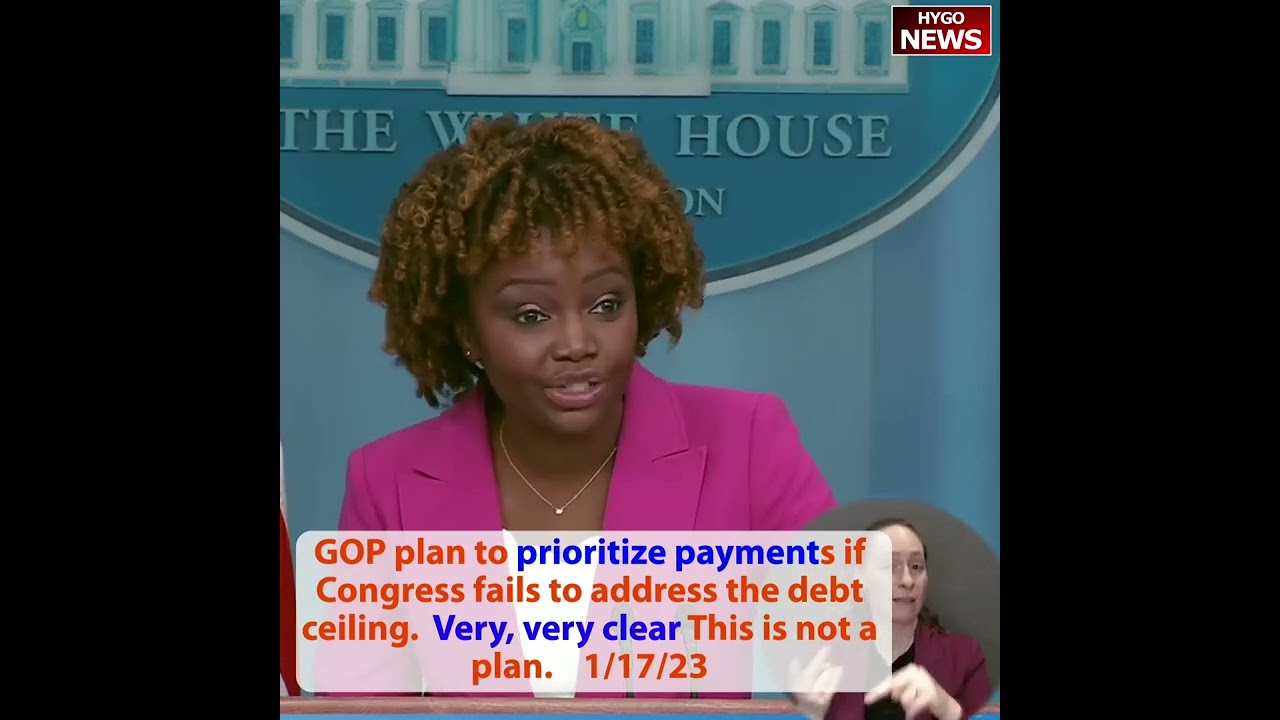 GOP plan to prioritize payments if Congress fails to address the debt ceiling. Very, very clear