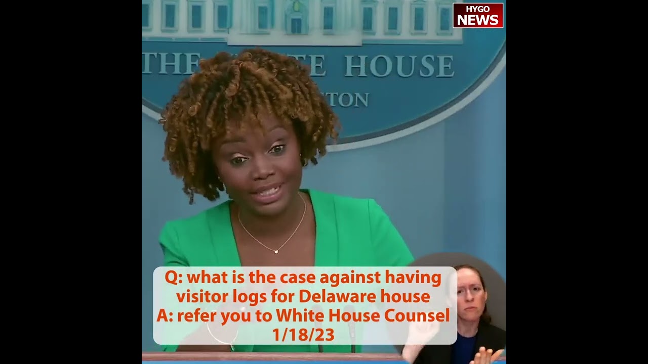 Q: what is the case against having visitor logs for Delaware house A: refer to White House Counsel