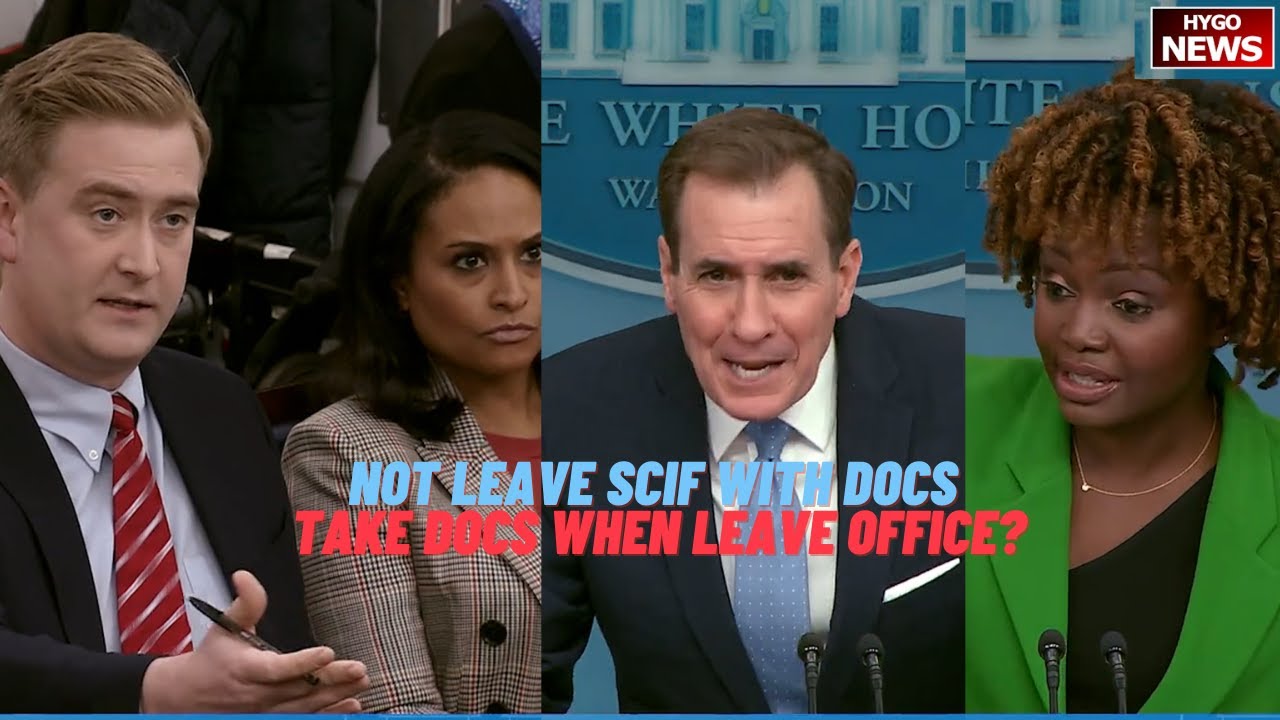 Kirby answered: not leave SCIF with classified docs; Q: Biden & Harris take docs when leave office?