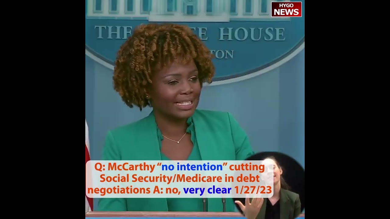 Q: McCarthy “no intention” cutting Social Security/Medicare in debt negotiations A: no, very clear