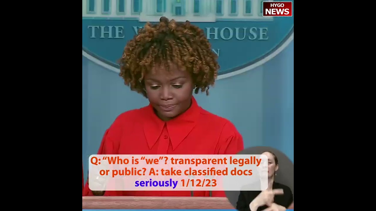 Q: “Who is “we”? transparent legally or public? A: take classified docs seriously